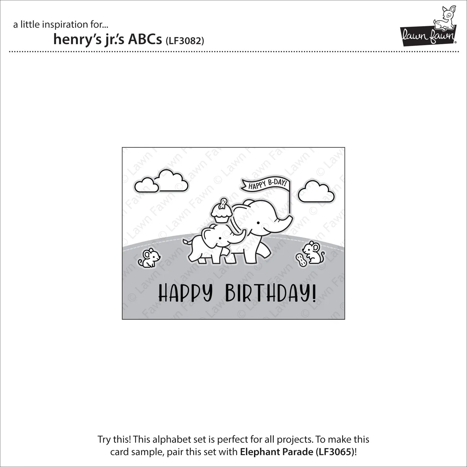 Lawn Fawn Henry Jr ABCs Alphabet Stempel