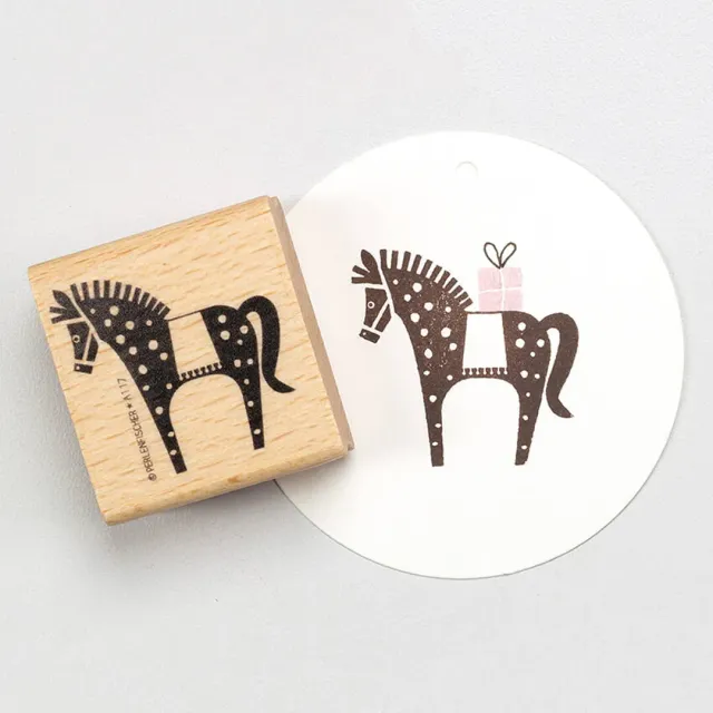 Perlenfischer Pferd Stempel Tierstempel 38x39 mm Weihnachten