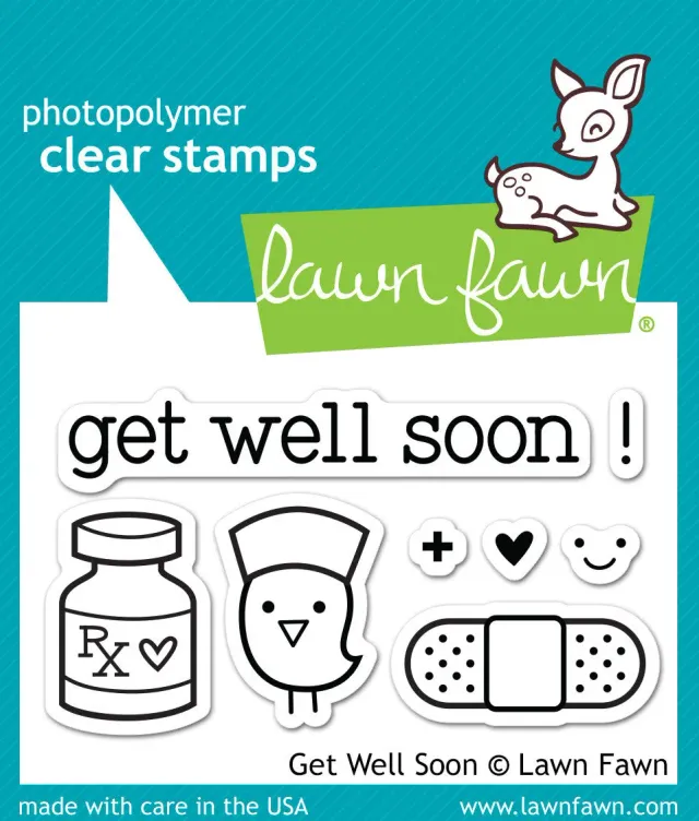 Lawn Fawn Get Well Soon LF682 Stempelset Gute Besserung