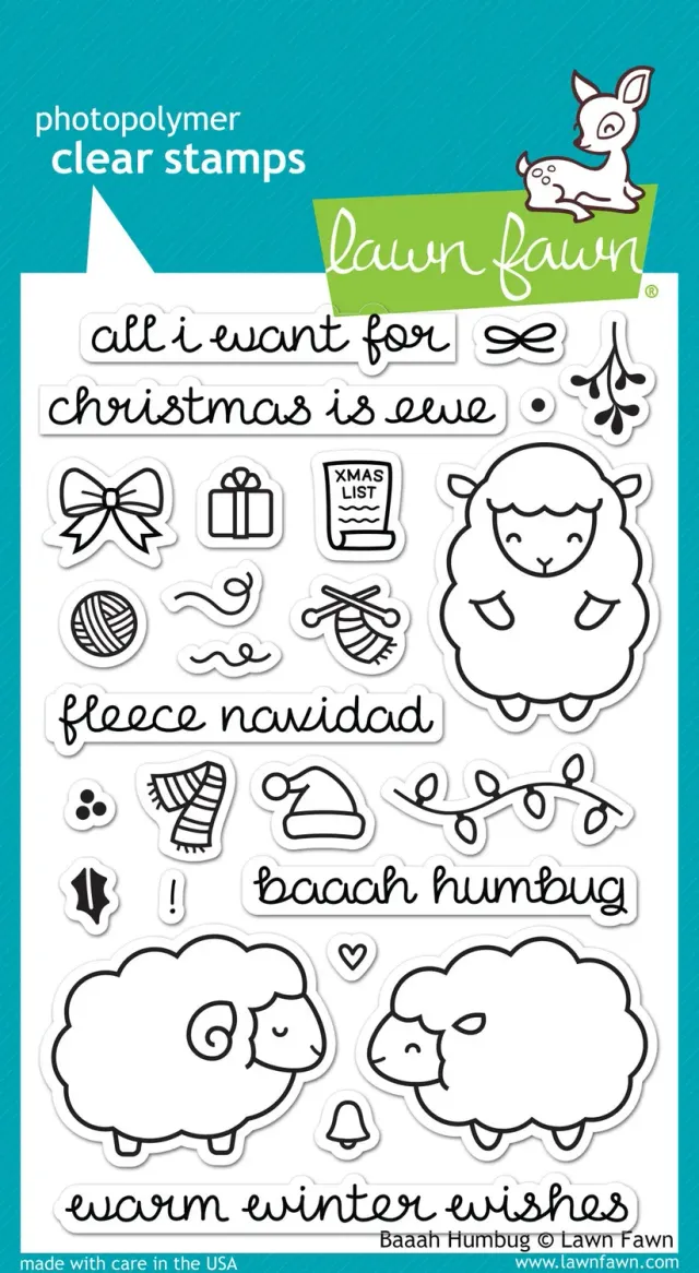 Lawn Fawn Baaah Humbug Stempelset Schafe Weihnachten
