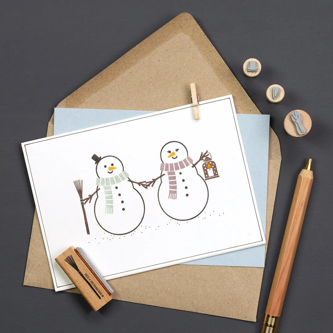 Perlenfischer Karottennase mini Stempel Schneemann