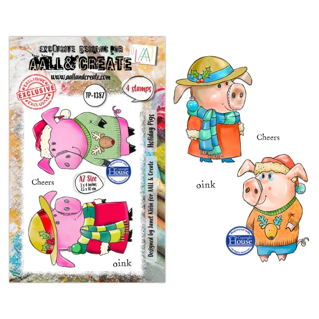AALL and Create TP-1387 Holiday Pigs Stempelset A7