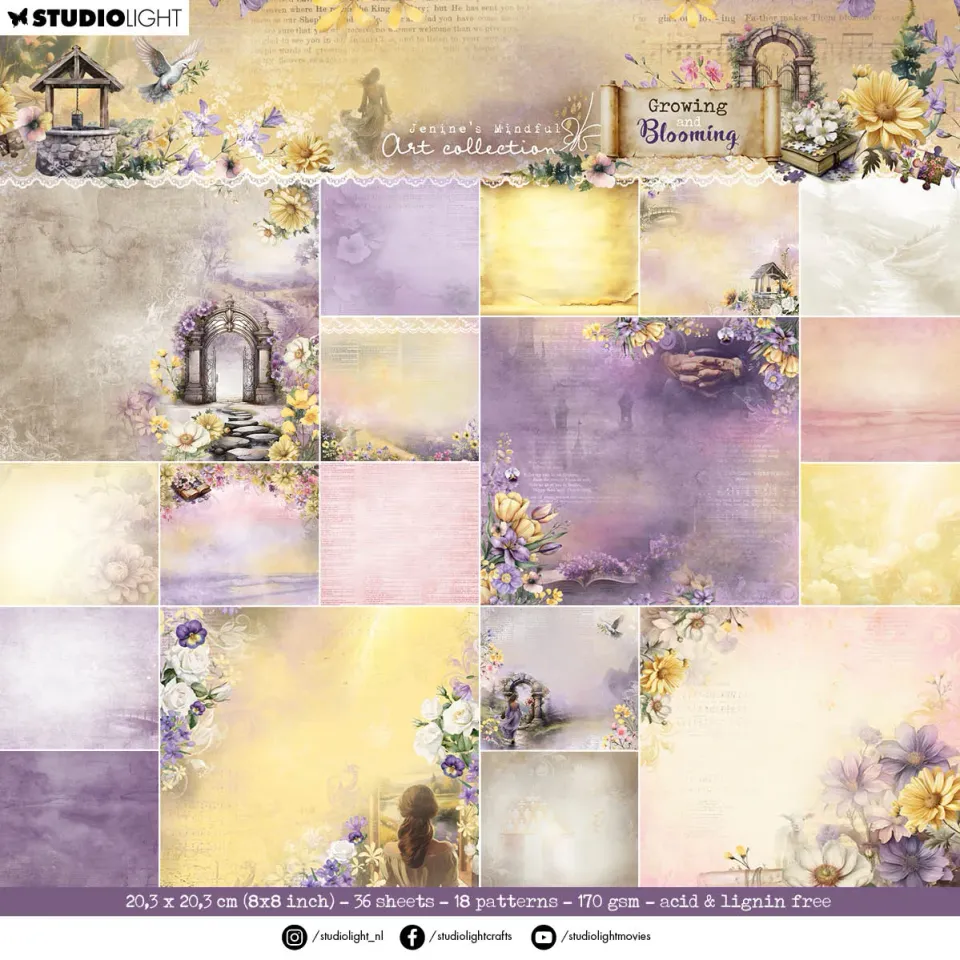 StudioLight Jenines Mindful Art Papierblock Hintergrund 36 Blatt