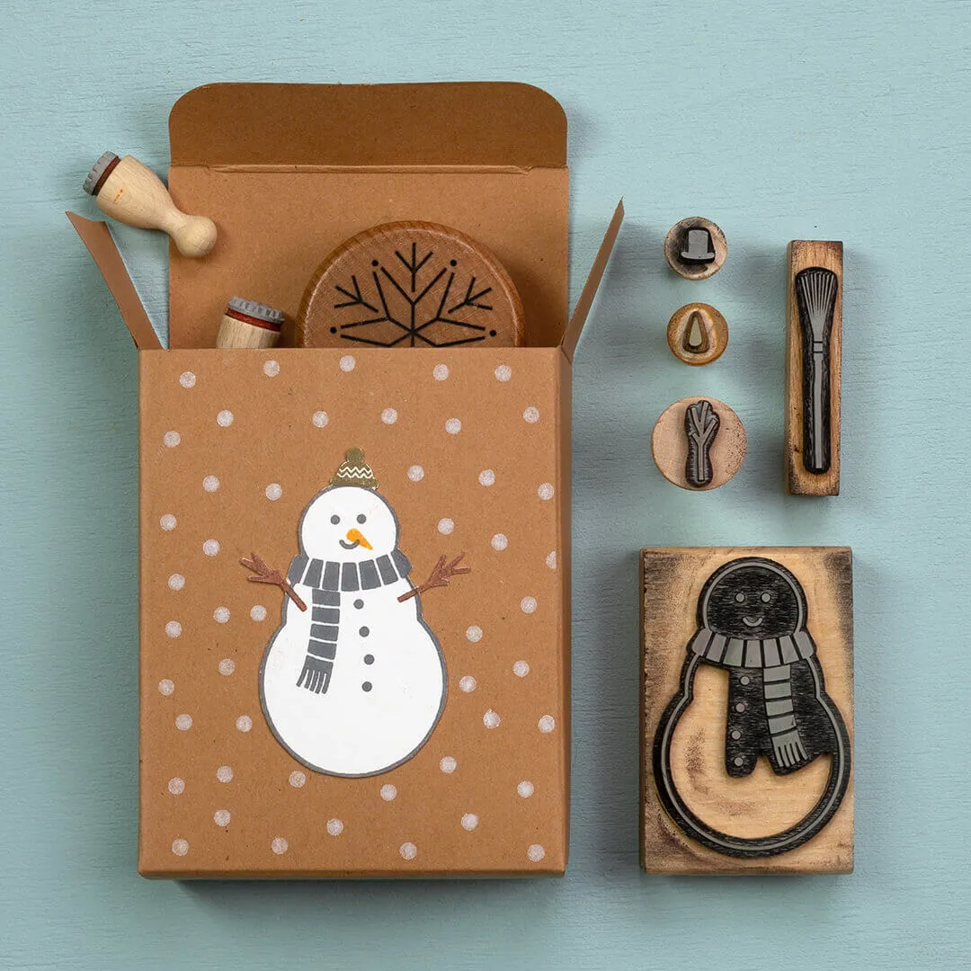 Perlenfischer Karottennase mini Stempel Schneemann