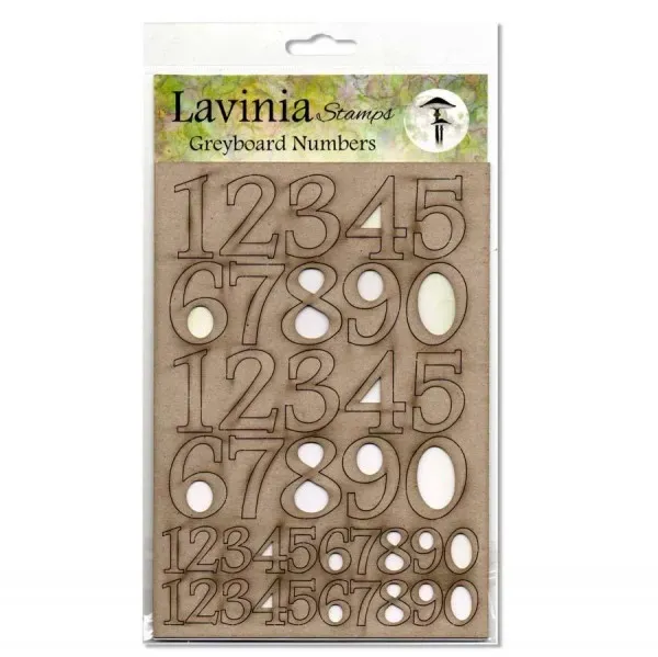 Lavinia Stamps Greyboard Numbers Graupappe Zahlen