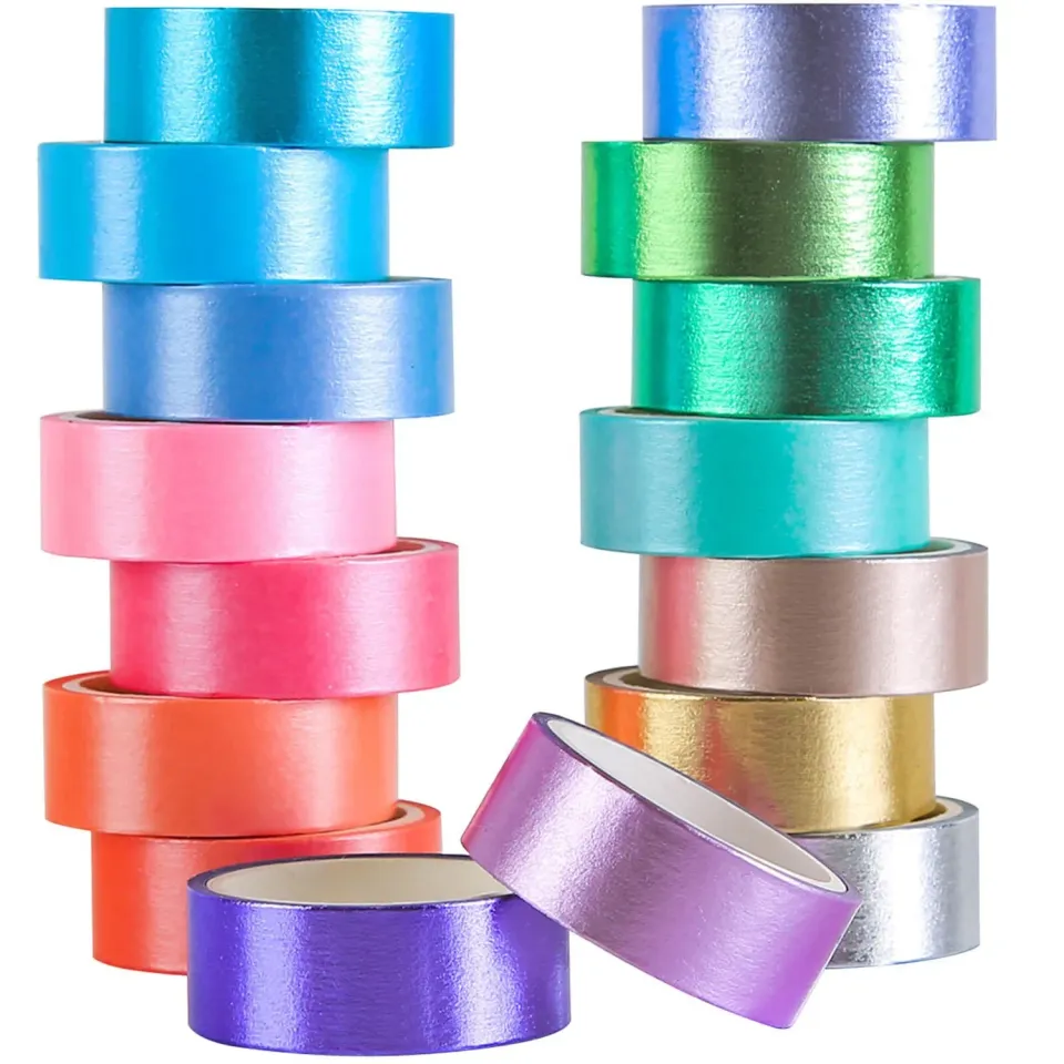 Ieebee Metallic Washi Tape 16 Rollen Perlglanz
