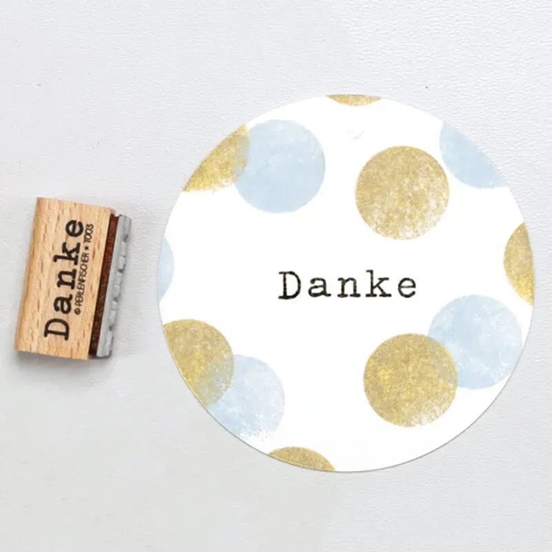 Perlenfischer Danke klassisch Stempel 6x27 mm Text