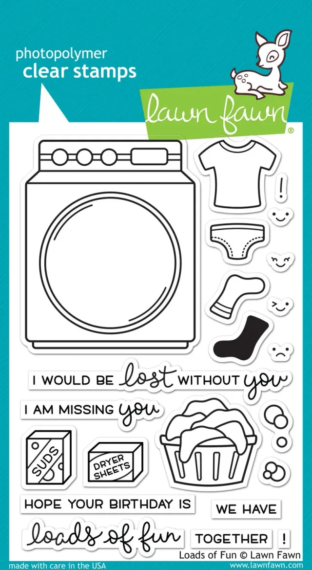 Lawn Fawn Loads of Fun Clear Stamps Waschmaschine