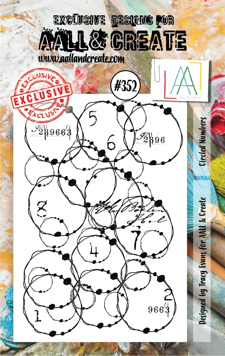 AALL and Create 352 Circled Numbers Clear Stamps A7 Zahlen-Motiv