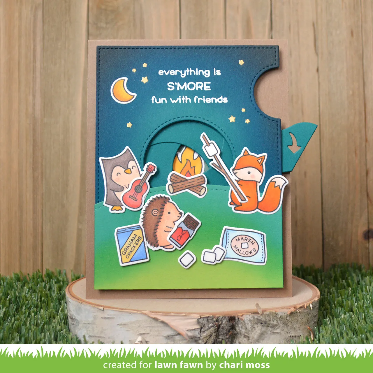 Lawn Fawn S'more the Merrier LF2593 Stempelset Camping
