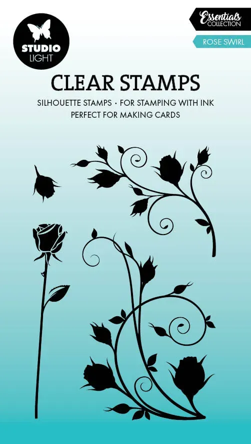 StudioLight Essentials Clear Stamp Rose swirl Motiv 62x93mm