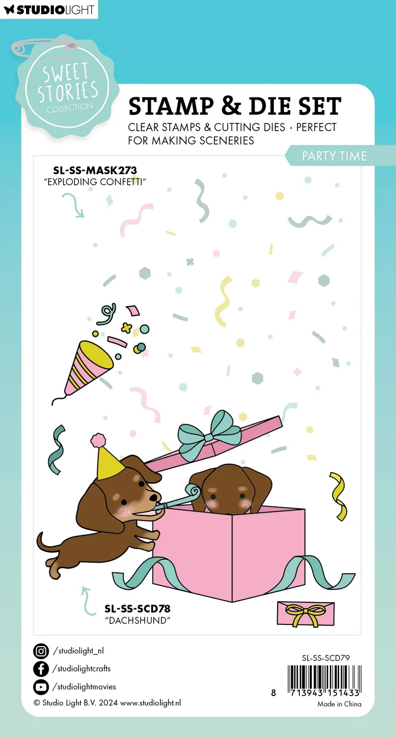 StudioLight Sweet Stories Party time Stempel mit Stanzschablone