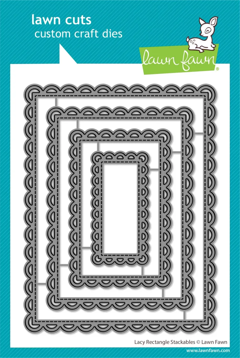 Lawn Fawn Lacy Rectangle Stackables LF3619 Stanzen 4er Spitze