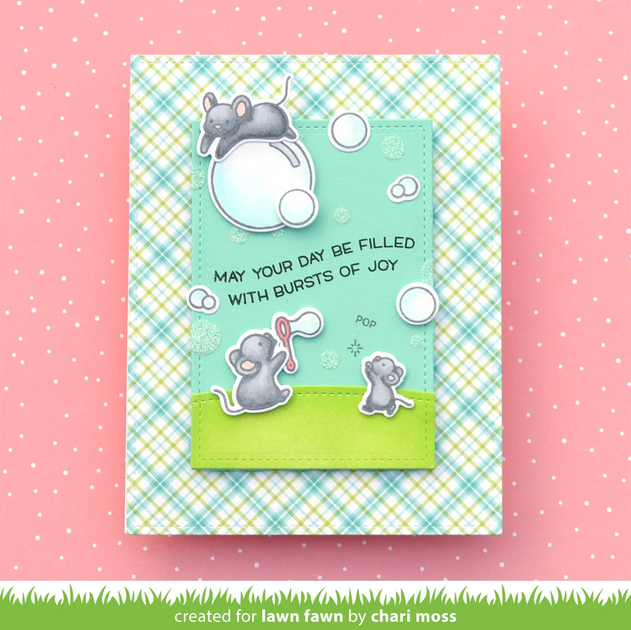 Lawn Fawn Bubbles of Joy Stempelset Mäuse