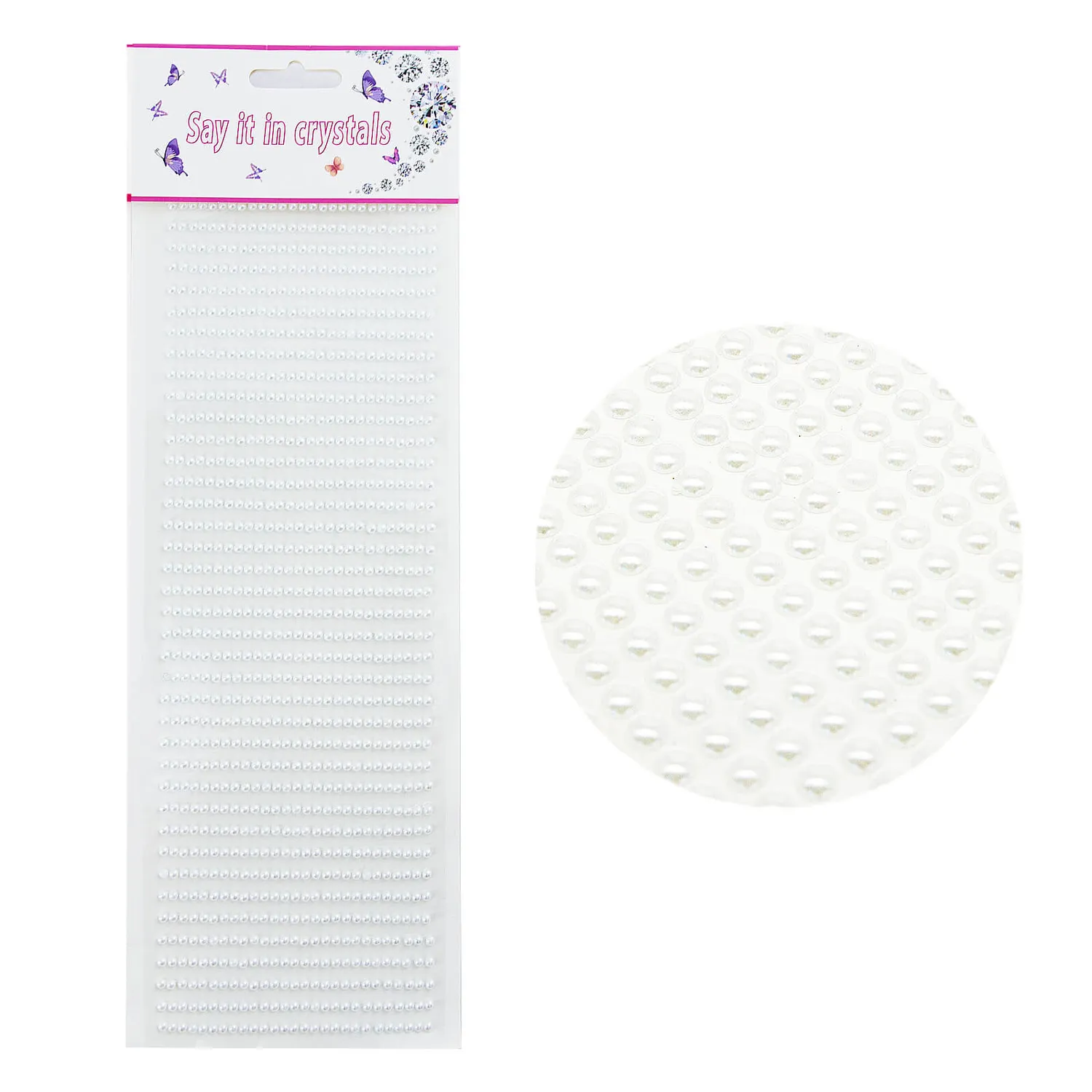 Ieebee Say It In Crystals Perlensticker Weiß 3 mm