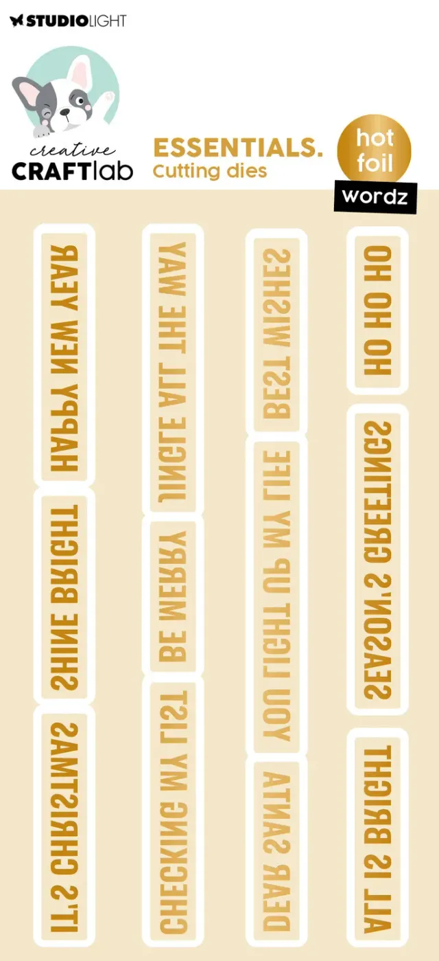 StudioLight Creative Craftlab Wordz Christmas Hot Foil Platte