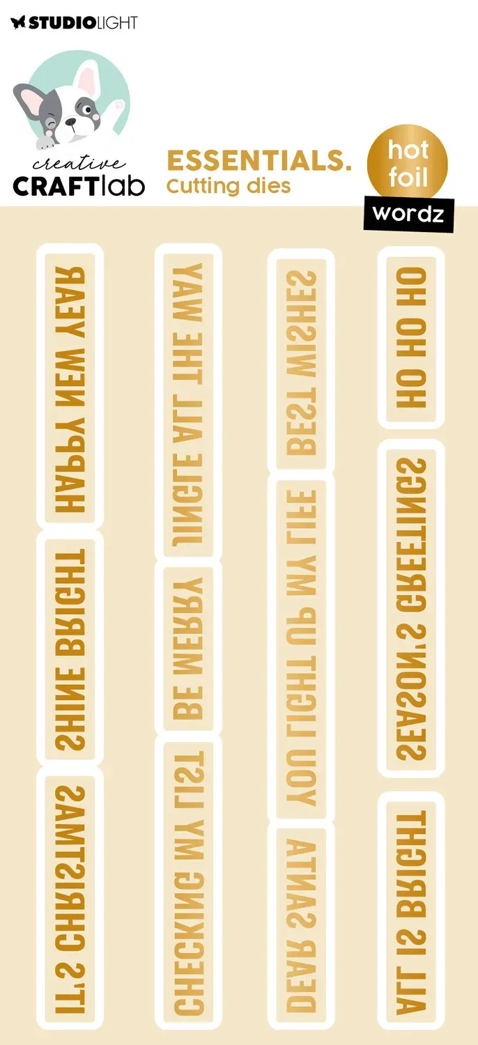 StudioLight Creative Craftlab Wordz Christmas Hot Foil Platte