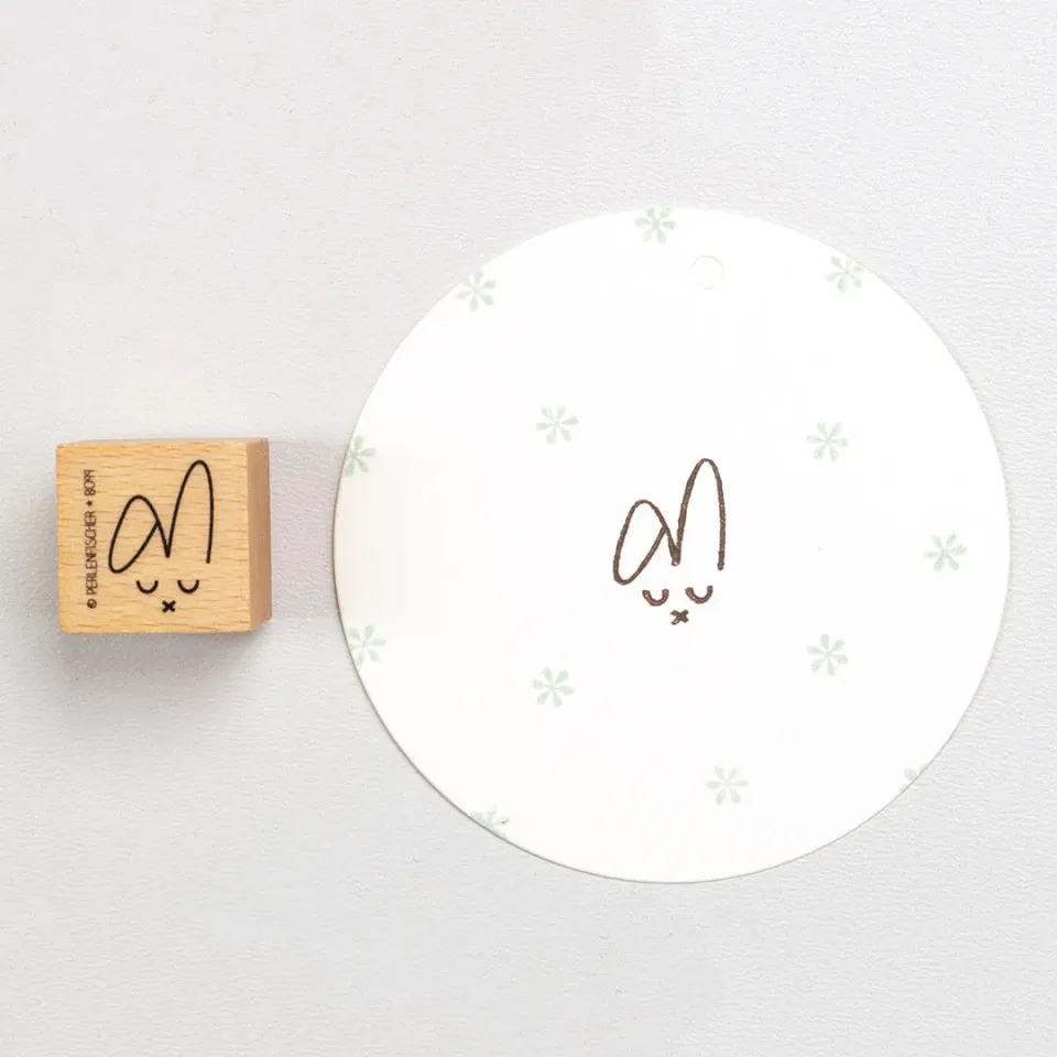 Perlenfischer Hase Schlappohr Stempel 18x12 mm Holz