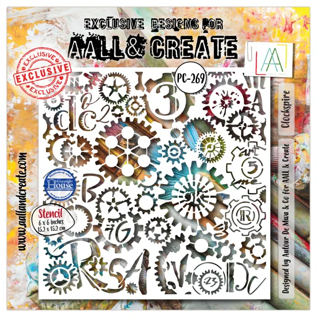 AALL and Create PC-269 Clockspire Schablone 15x15 cm Uhren