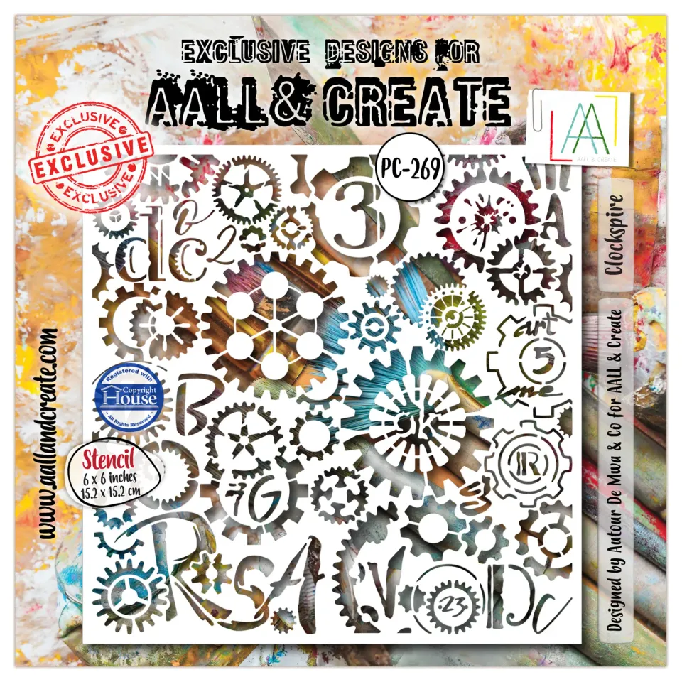 AALL and Create PC-269 Clockspire Schablone 15x15 cm Uhren