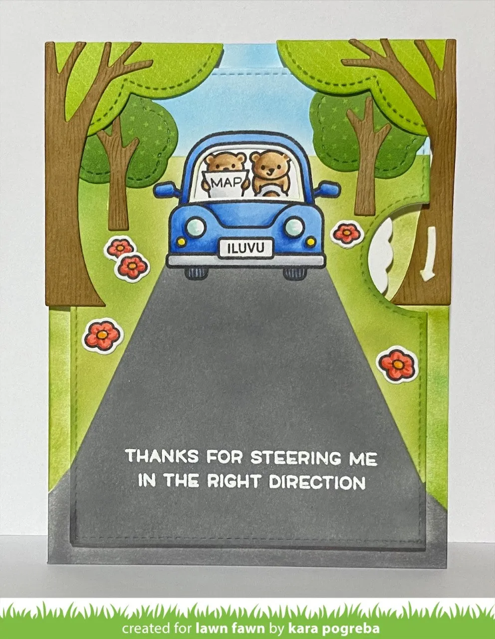Lawn Fawn Reveal Wheel Car Critters Add-on Stanze