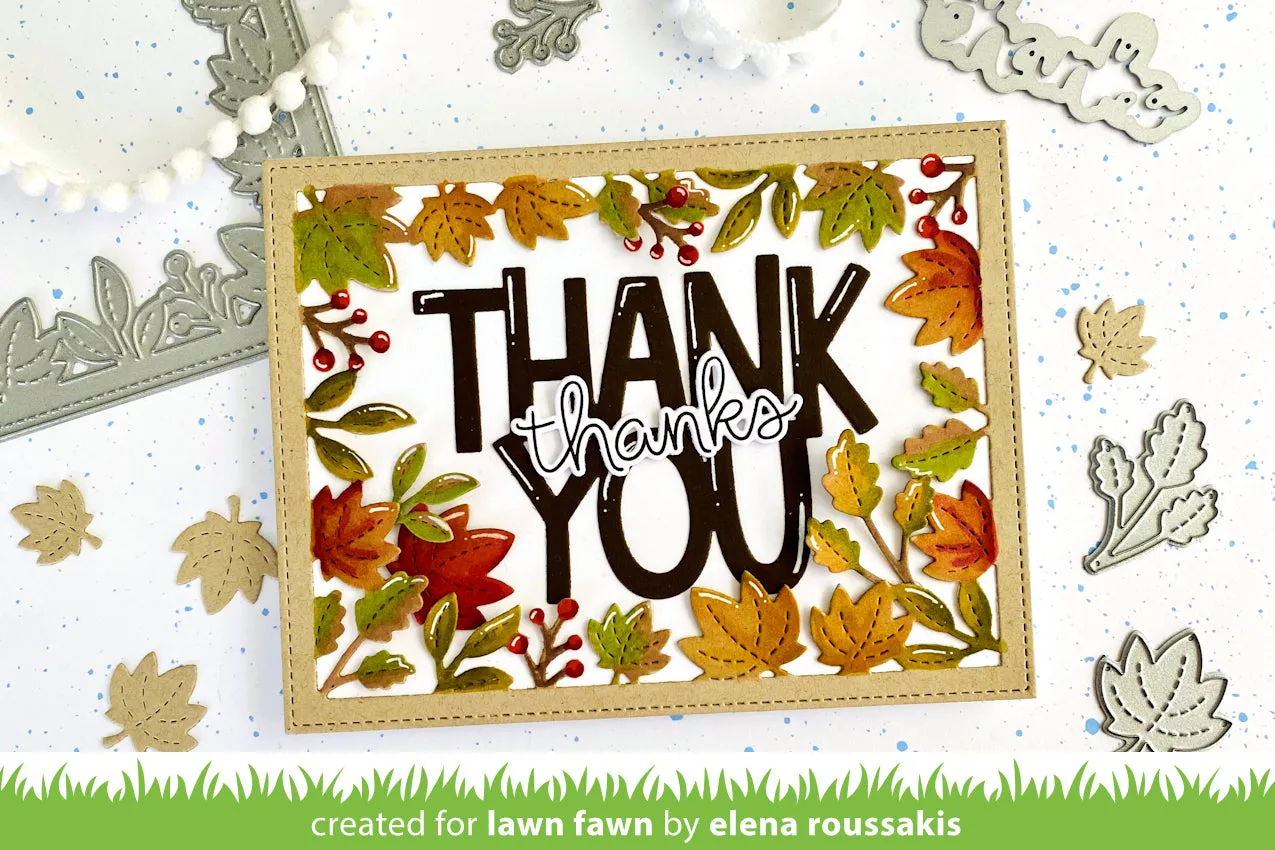 Lawn Fawn Fall Leaves Backdrop Stanzschablone Herbst