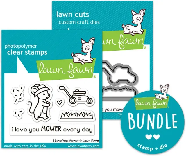 Lawn Fawn I Love You Mower Stempel + Stanzen Bundle Rasenmäher