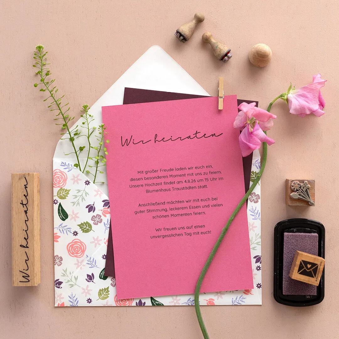 Perlenfischer Wir heiraten 2 Stempel 8x79 mm Liebe