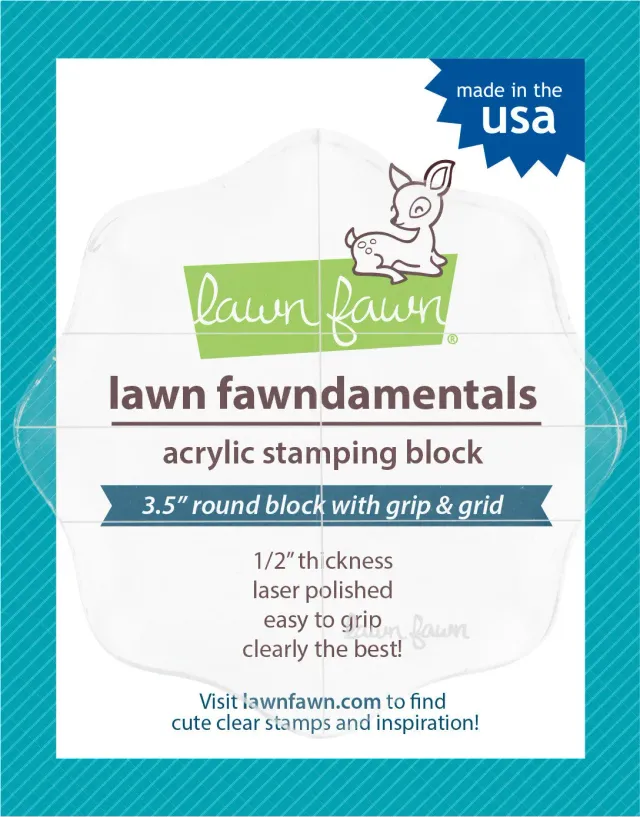 Lawn Fawn 3.5" Round Grip Block Acrylblock mit Raster