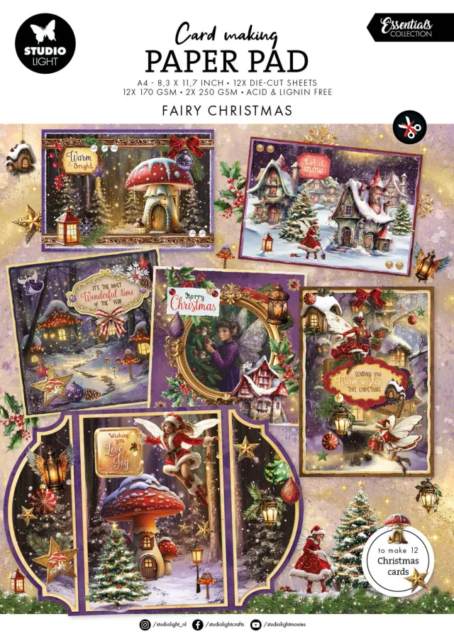 StudioLight Essentials Card Making Pad Fairy Christmas 14 Blatt