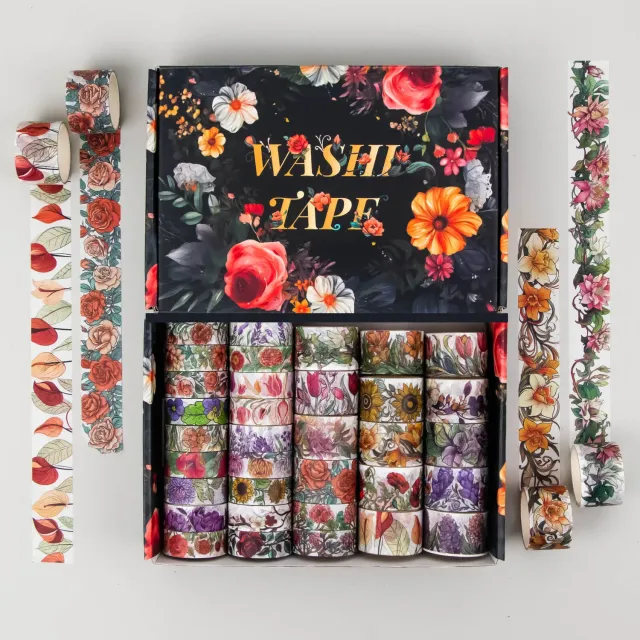 Ieebee Modern Floral Washi Tape Set 34 Rollen