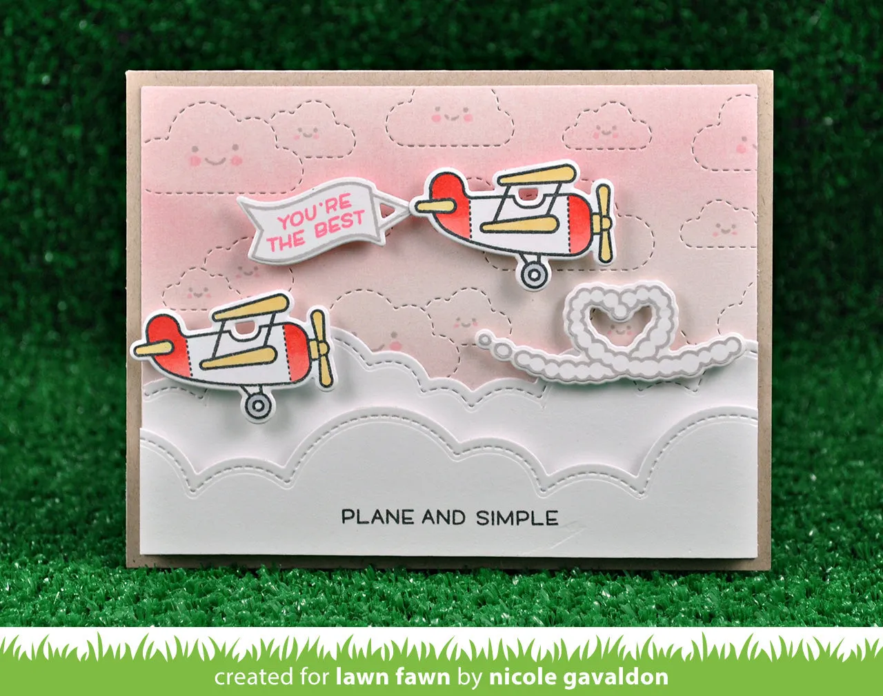Lawn Fawn Plane and Simple Clear Stamps Flugzeug