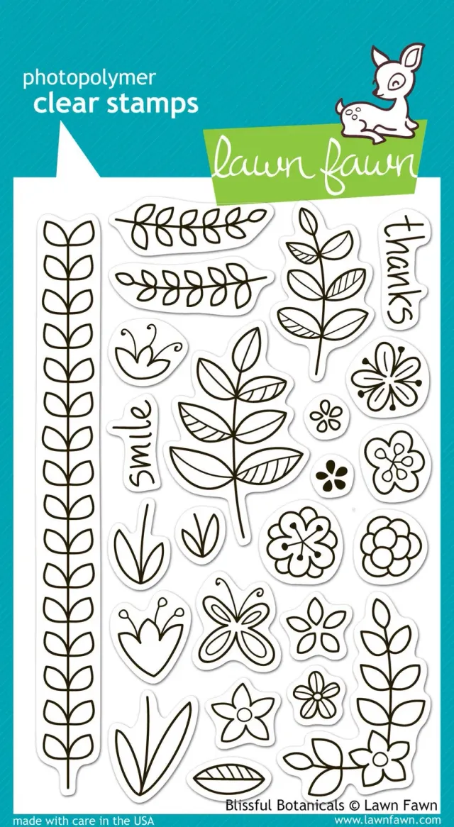 Lawn Fawn Blissful Botanicals Stempelset 24-teilig floral