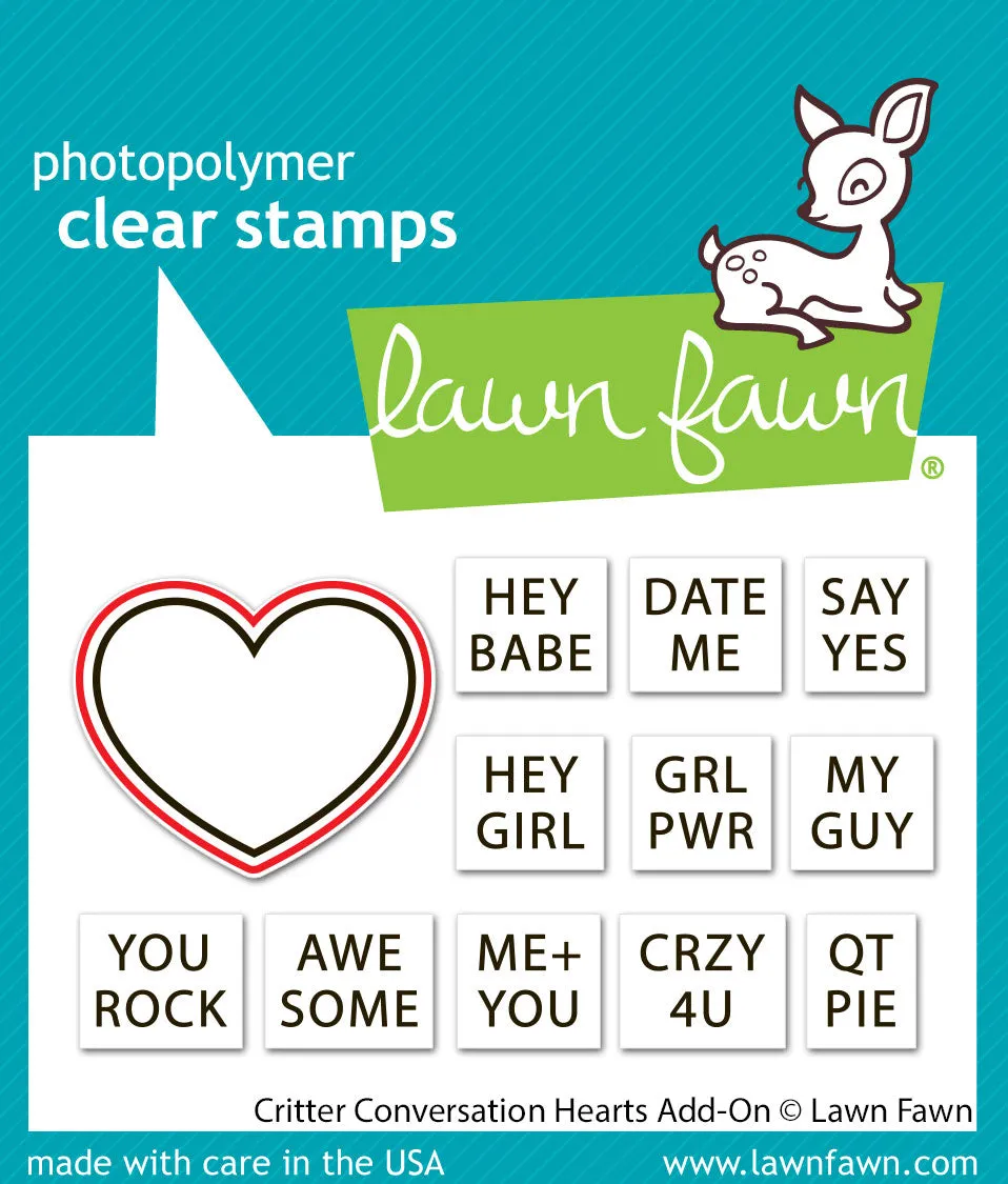 Lawn Fawn Critter Conversation Hearts LF3952 Stanze