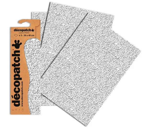 décopatch Papier C771O 3 Bögen Handschrift Gedicht