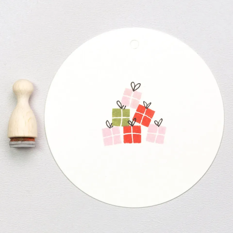 Perlenfischer Geschenk mini Stempel 7x7 mm Holzkegel