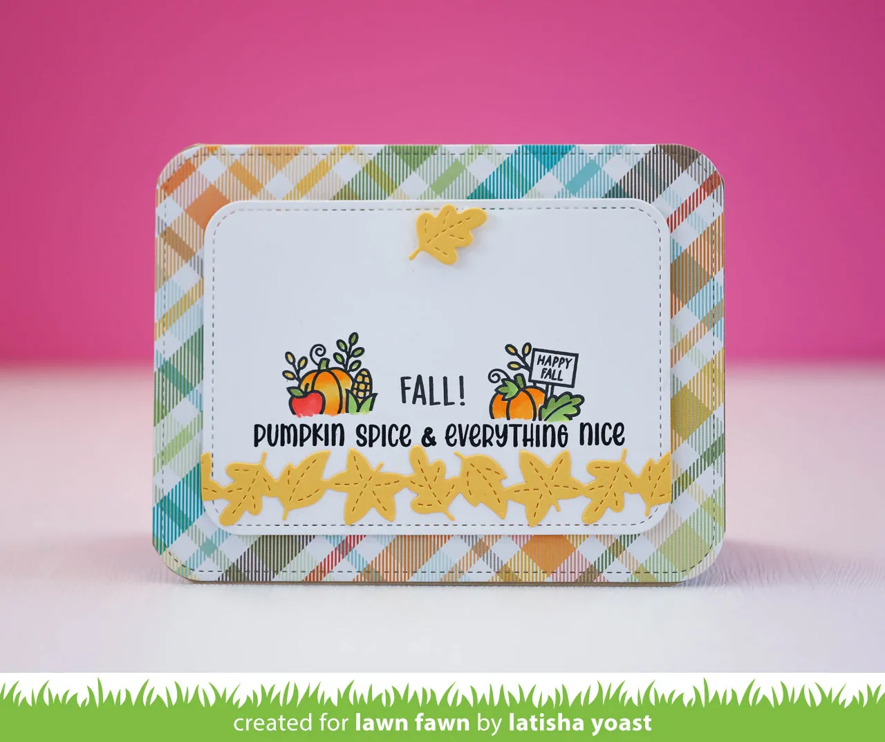 Lawn Fawn Fall Leaves Border Stanzschablonen Herbst