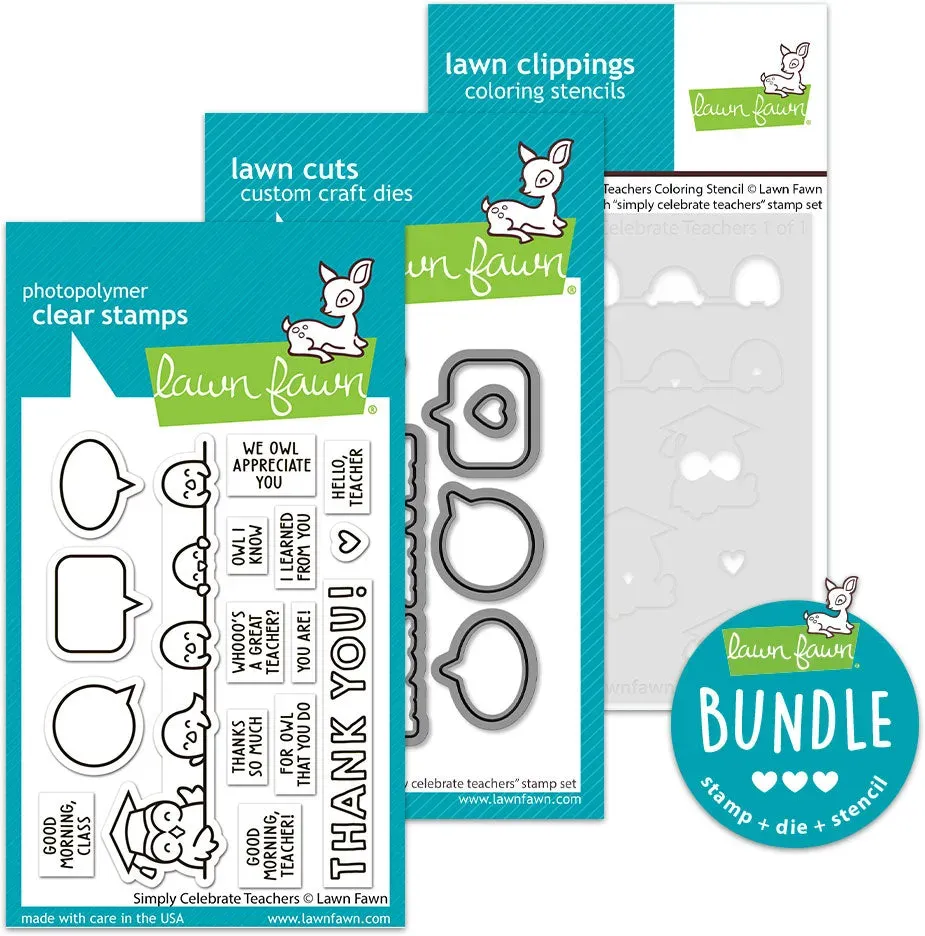 Lawn Fawn Simply Celebrate Teachers Bundle Stempel Stanzen