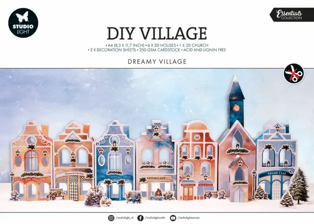 StudioLight Essentials Dreamy Village Papierblock Ausgestanzt