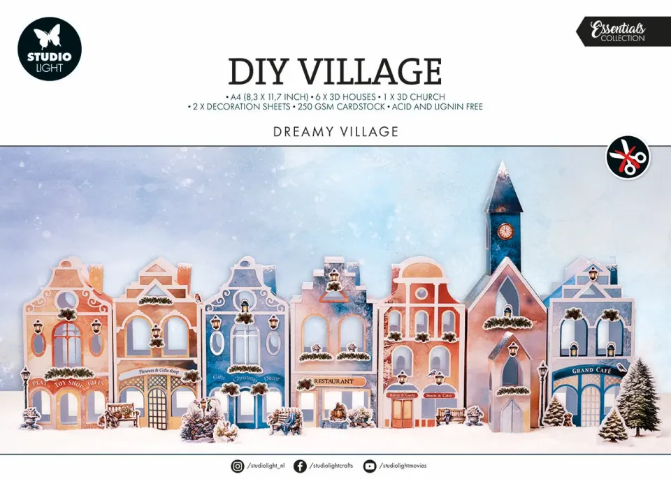 StudioLight Essentials Dreamy Village Papierblock Ausgestanzt
