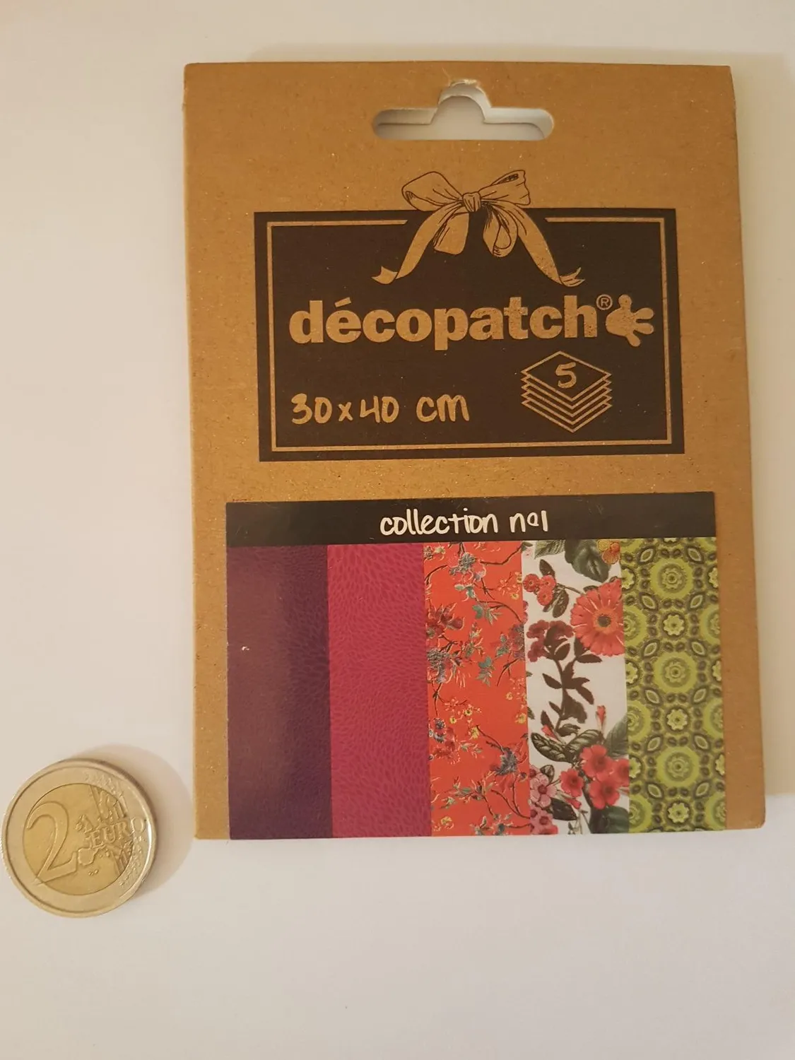 décopatch Décopocket DP001O Bastelpapier 5 Bogen sortiert