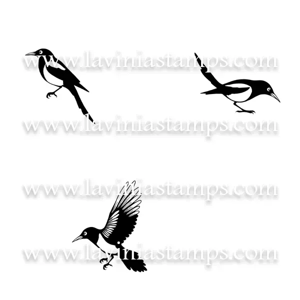 Lavinia Stamps Magpies Digital Artwork Download Elstern