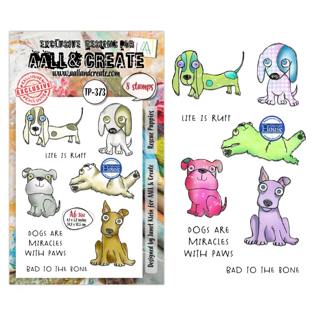 AALL and Create TP-373 Rescue Puppies Stempel A6 Hunde