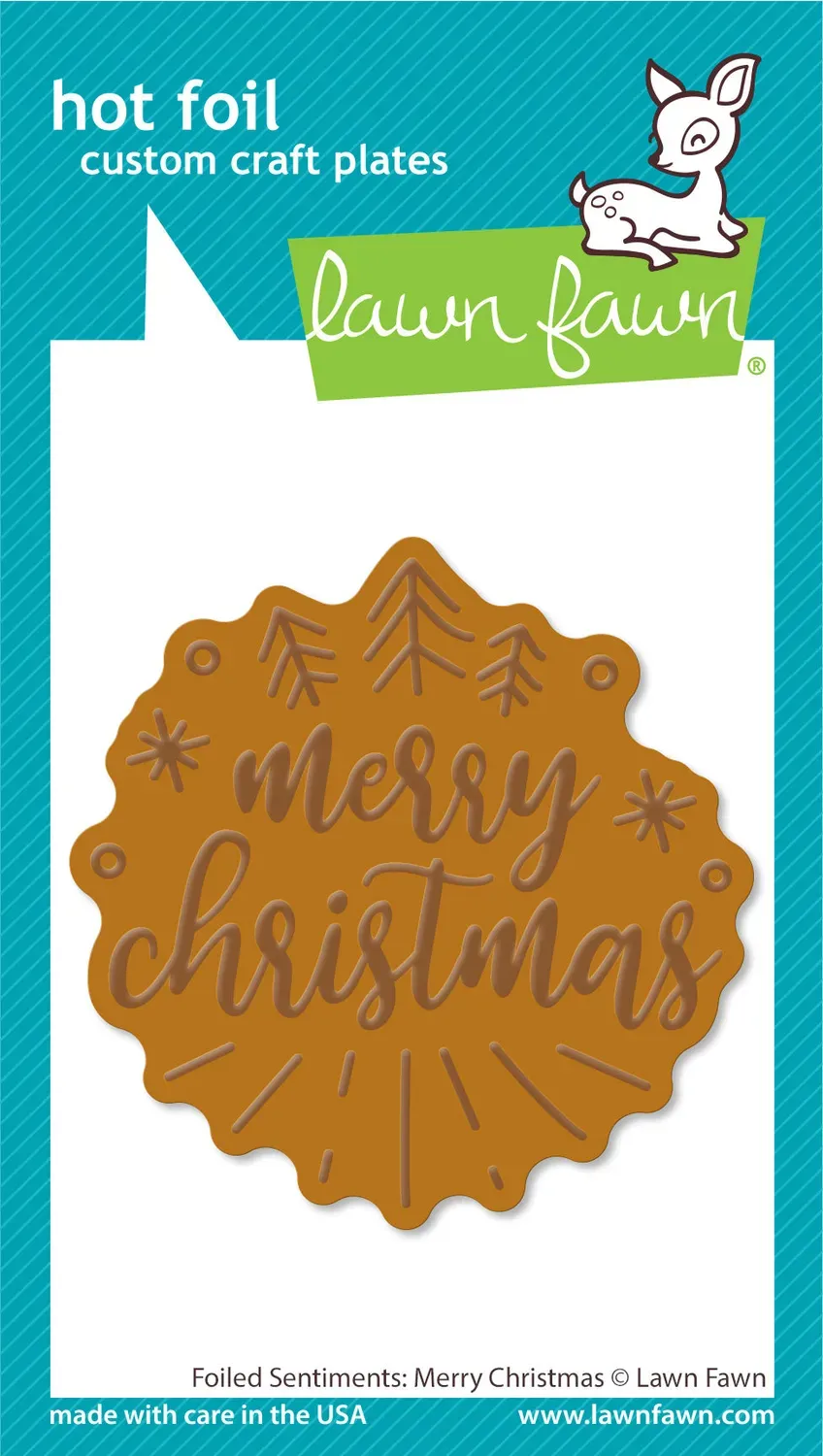 Lawn Fawn Foiled Sentiments Merry Christmas Heißfolienplatte glänzend