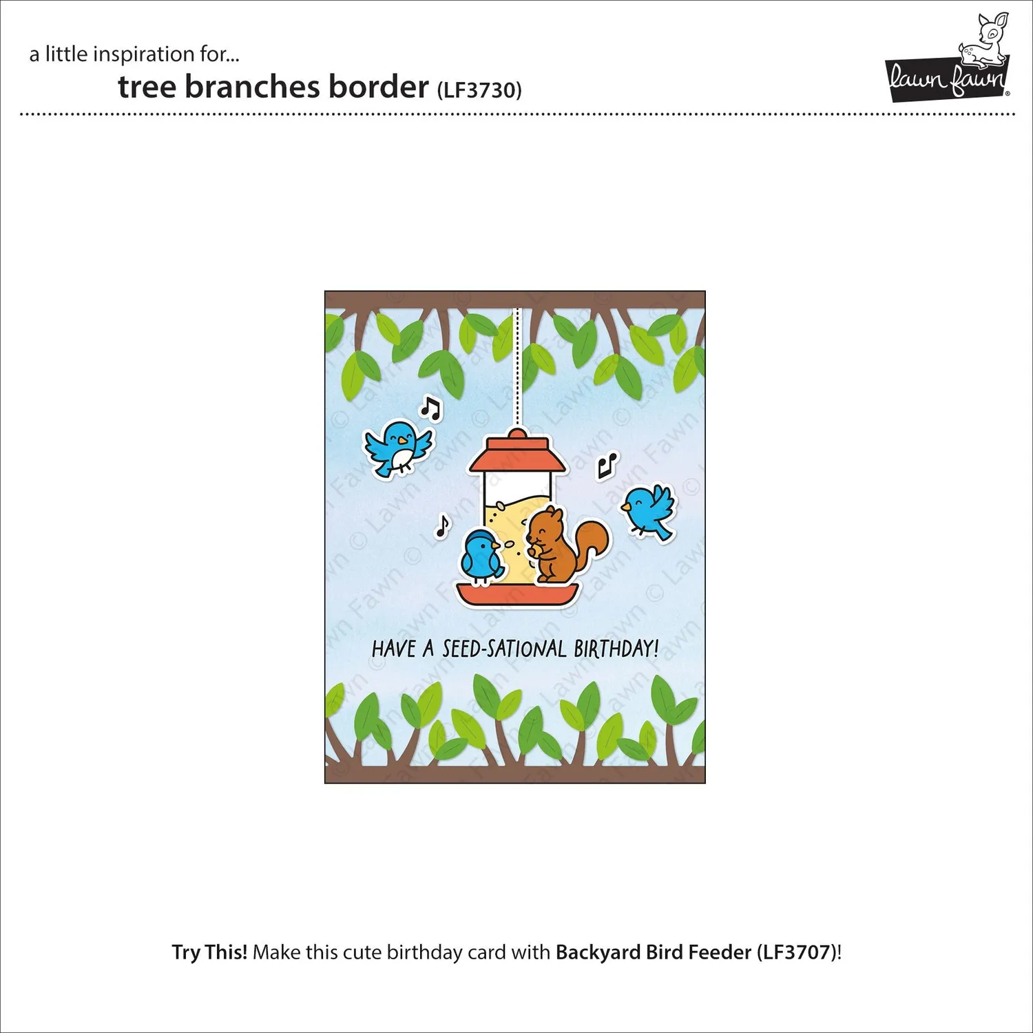 Lawn Fawn Tree Branches Border Lawn Cuts Stanze LF3730