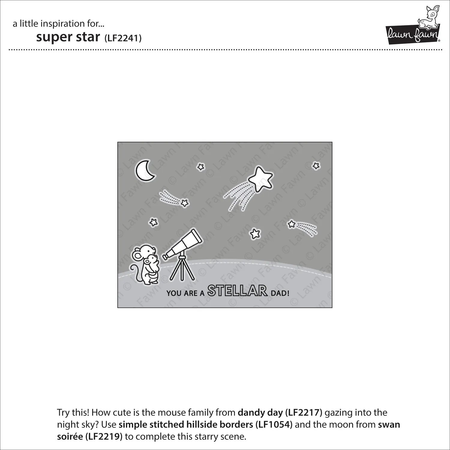 Lawn Fawn Super Star Clear Stamps Stempelset Stern