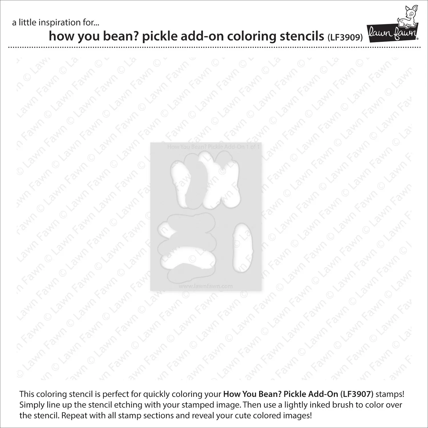 Lawn Fawn How You Bean Pickle Coloring Stencil Gurke