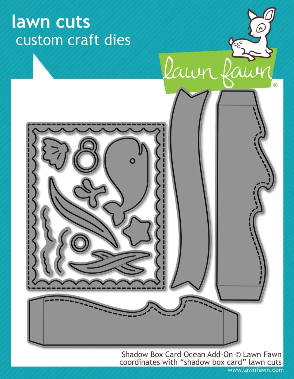 Lawn Fawn Shadow Box Ocean Add-On Stanze Sommer 10-tlg