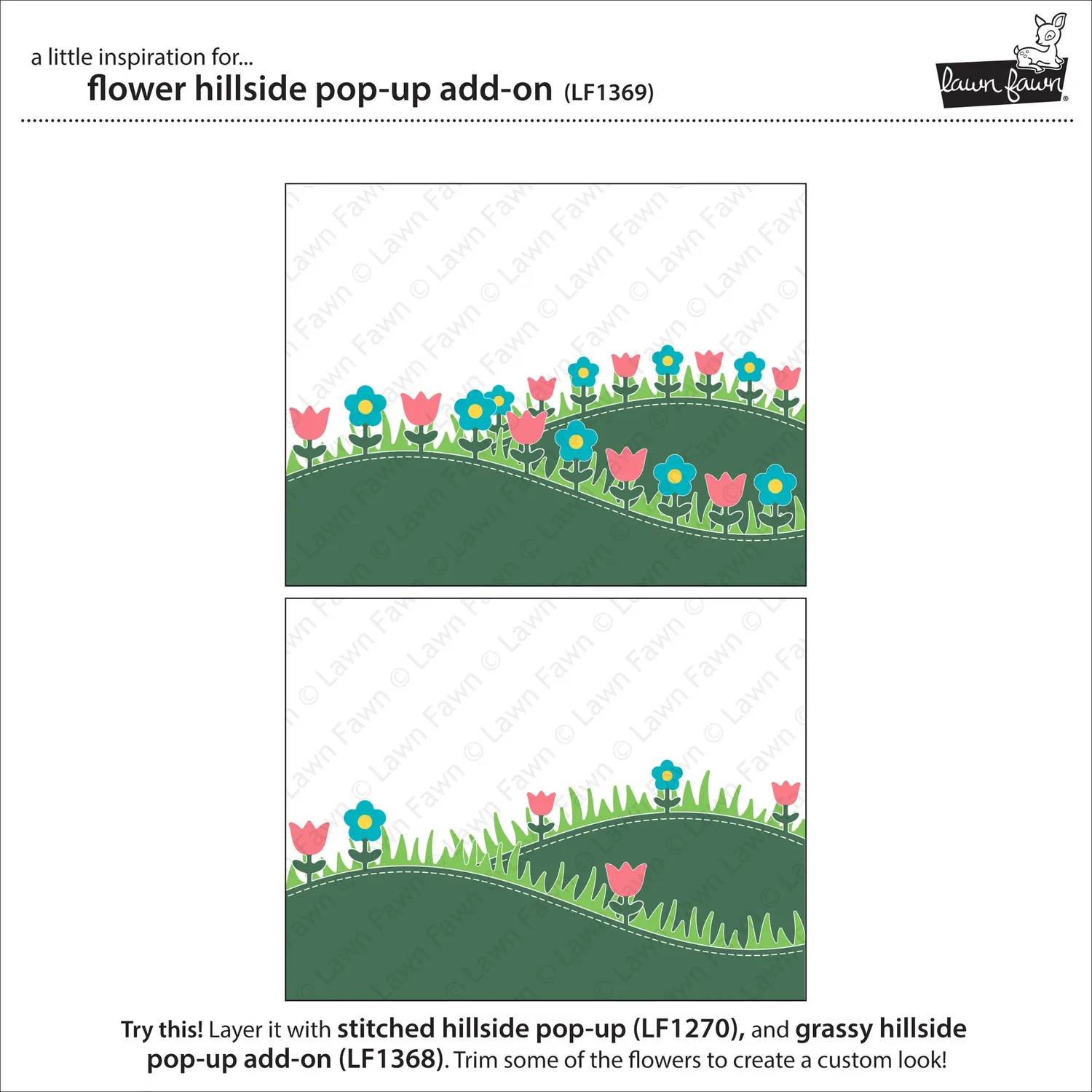 Lawn Fawn Flower Hillside Pop-Up Add-On LF1369 Stanzen