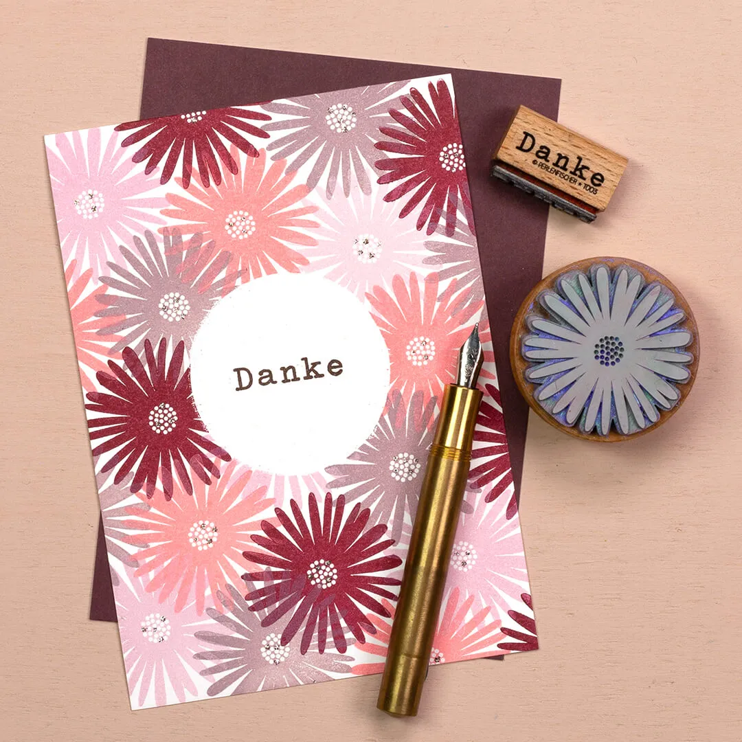 Perlenfischer Danke klassisch Stempel 6x27 mm Text